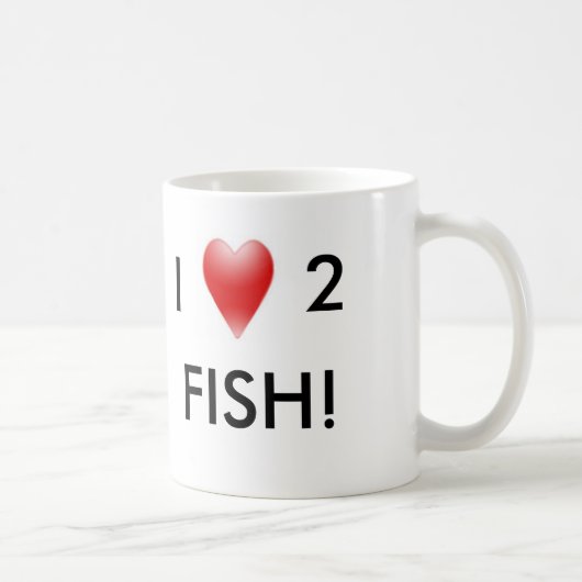 私は2匹の魚を愛します! コーヒーマグカップ (右)