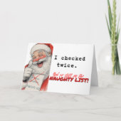 私は2回のリストのいけなクリスマスをチェおもしろいック シーズンカード (正面)