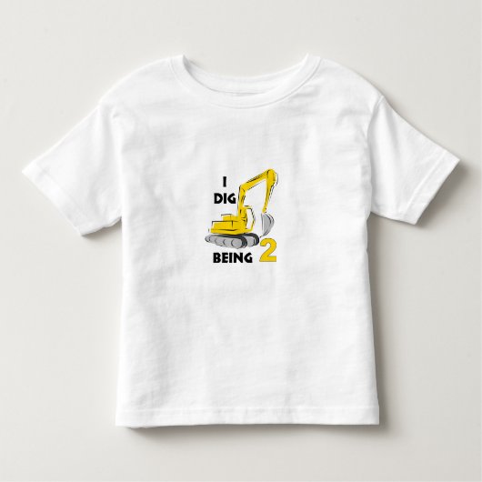 私は2才であることを掘ります トドラーTシャツ (正面)