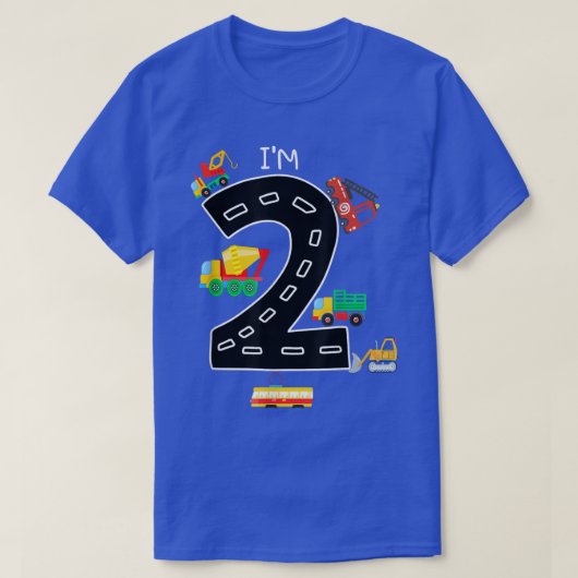 私は2歳の誕生日少年ごみトラックのトッド Tシャツ (デザイン正面)