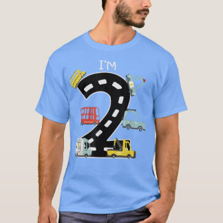 私は2歳の誕生日少年ごみトラックのトッド Tシャツ