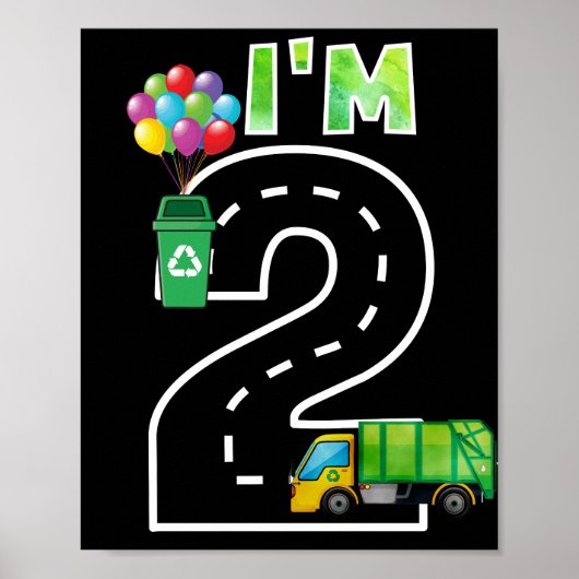 私は2歳の誕生日少年ごみ車 ポスター (正面)