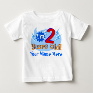 私は2歳!(子の名前でパーソナライズ) ベビーTシャツ