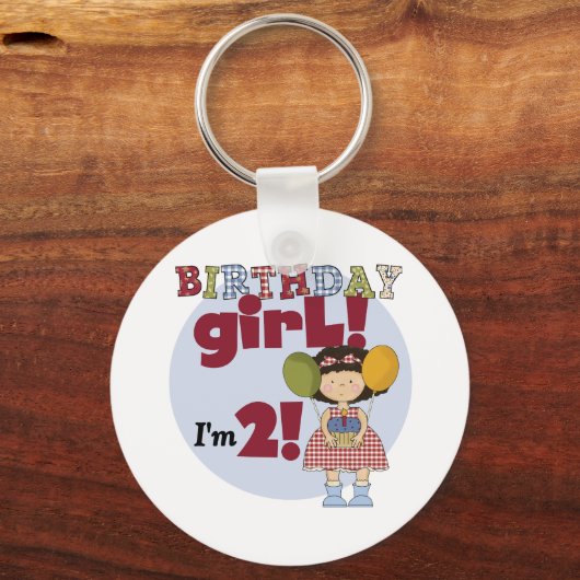 私は2誕生日ガールTシャツとギフト キーホルダー (正面)