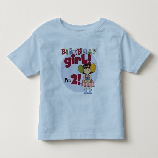 私は2誕生日ガールTシャツとギフト トドラーTシャツ (正面)