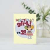 私は2誕生日ガールTシャツとギフト ポストカード (スタンド正面)