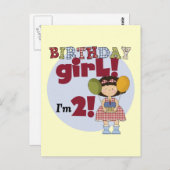 私は2誕生日ガールTシャツとギフト ポストカード (正面/裏面)