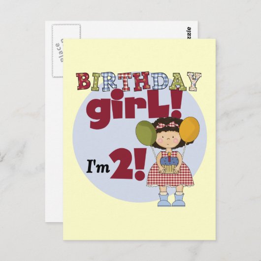 私は2誕生日ガールTシャツとギフト ポストカード (正面/裏面)