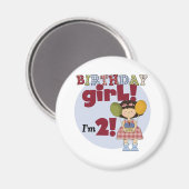 私は2誕生日ガールTシャツとギフト マグネット (正面/裏面)