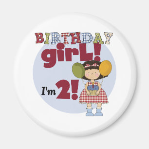 私は2誕生日ガールTシャツとギフト マグネット