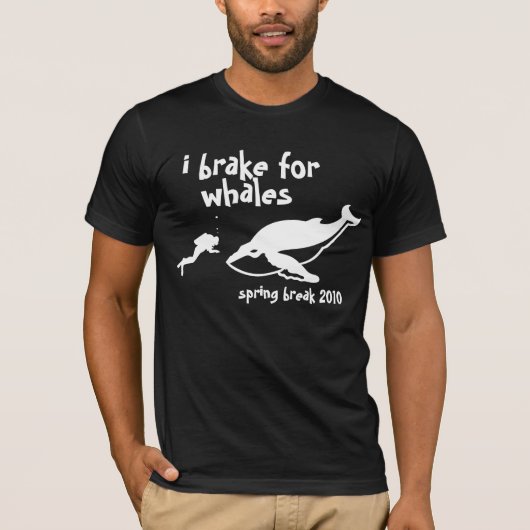 私は2010年春休みに鯨のブレーキ Tシャツ (正面)