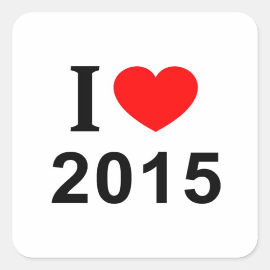 私は2015年が好き スクエアシール (正面)