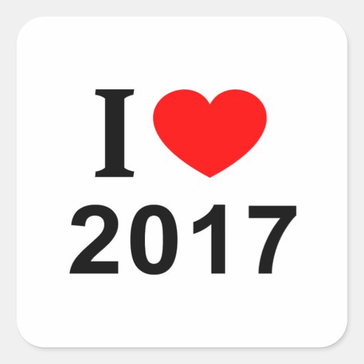 私は2017年が大好き スクエアシール (正面)