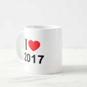 私は2017年が大好き 2017年のマグカップ コーヒーマグカップ (正面左)