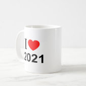 私は2021年が大好き コーヒーマグカップ (正面左)