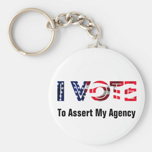 私は2024年に代理店を主張するよう投票する キーホルダー (正面)
