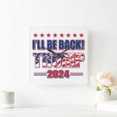 私は2024年に戻る スクエア壁時計 (ホーム)