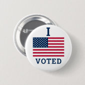 私は2024年の選挙をアメリカ国旗で投票した 缶バッジ (正面&裏面)