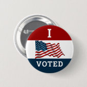 私は2024年の選挙をアメリカ国旗で投票した 缶バッジ (正面&裏面)
