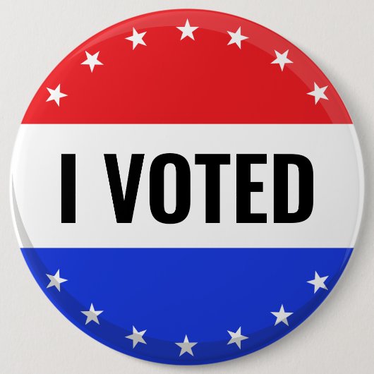 私は2024年の選挙をアメリカ国旗で投票した 缶バッジ (正面)