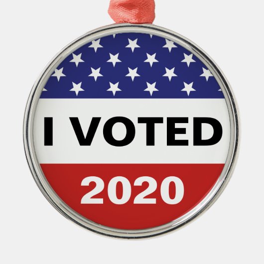 私は2024年アメリカ国旗の金属オーナメントを投票 メタルオーナメント (正面)