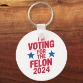 私は2024年有罪判決を受けたフェロン・プロトランプの投票をしている キーホルダー (正面)