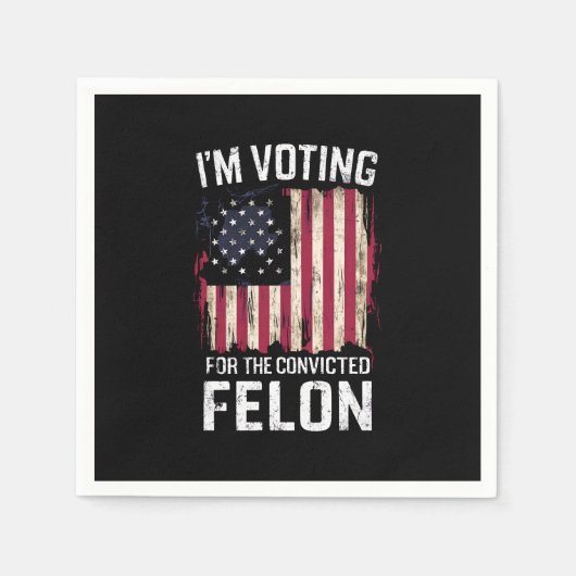 私は2024年有罪判決を受けたフェロン・プロトランプの投票をしている スタンダードカクテルナプキン (正面)