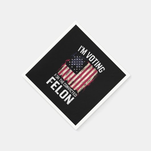 私は2024年有罪判決を受けたフェロン・プロトランプの投票をしている スタンダードカクテルナプキン (角)