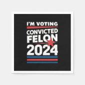 私は2024年有罪判決を受けたフェロン・プロトランプの投票をしている スタンダードカクテルナプキン (正面)