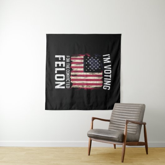 私は2024年有罪判決を受けたフェロン・プロトランプの投票をしている タペストリー (インサイチュ(横))