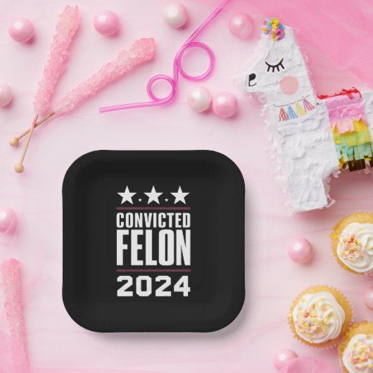 私は2024年有罪判決を受けたフェロン・プロトランプの投票をしている ペーパープレート (パーティー)