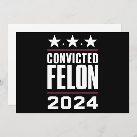 私は2024年有罪判決を受けたフェロン・プロトランプの投票をしている 招待状 (正面/裏面)