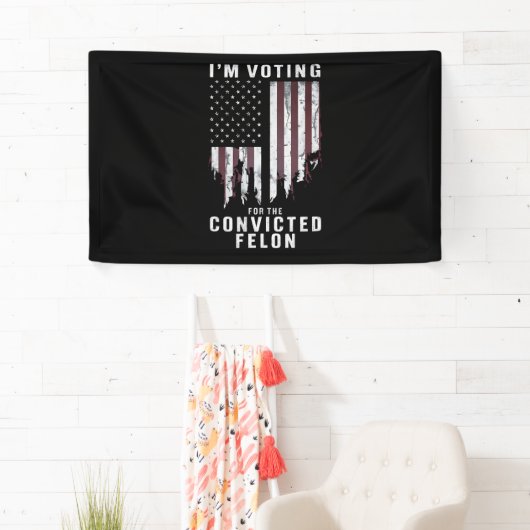 私は2024年有罪判決を受けたフェロン・プロトランプの投票をしている 横断幕 (インサイチュ)