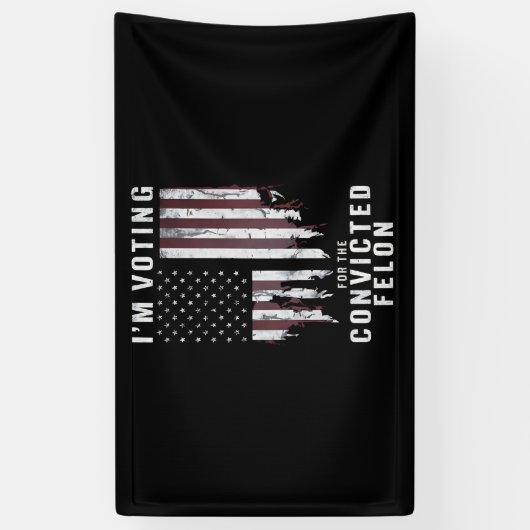 私は2024年有罪判決を受けたフェロン・プロトランプの投票をしている 横断幕 (縦)