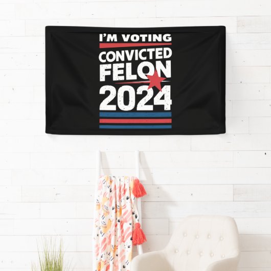 私は2024年有罪判決を受けたフェロン・プロトランプの投票をしている 横断幕 (インサイチュ)