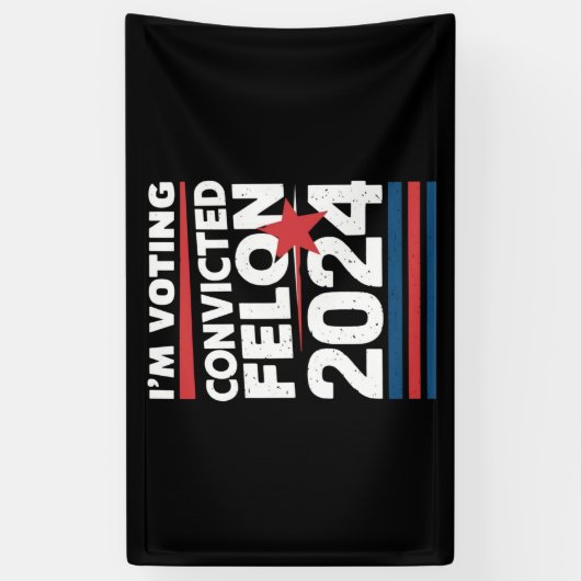 私は2024年有罪判決を受けたフェロン・プロトランプの投票をしている 横断幕 (縦)