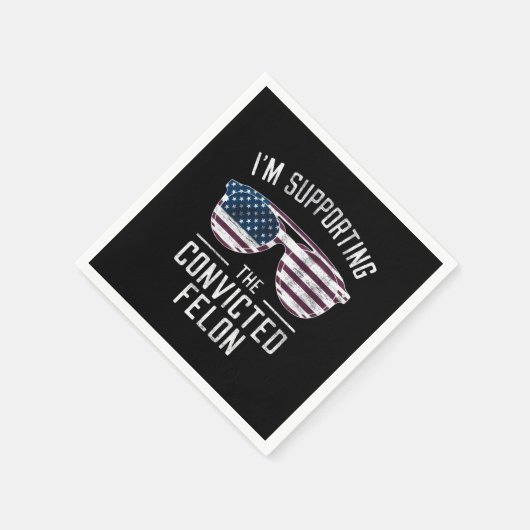 私は2024年有罪判決を受けたフェロン・プロトランプを支持している スタンダードカクテルナプキン (角)