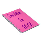 私は2025年に生きている！マゼンタとホットピンク ノートブック (右側)