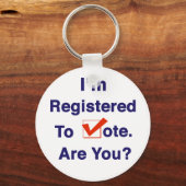 私は2026年の投票に登録されている キーホルダー (正面)