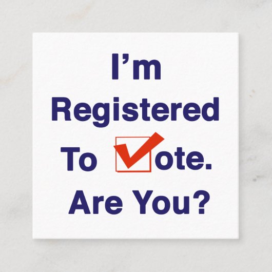 私は2026年の投票に登録されている スクエア名刺 (正面)