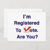 私は2026年の投票に登録されている ポストカード (正面/裏面)