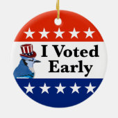 私は2026年の早期選挙に投票した セラミックオーナメント (裏面)