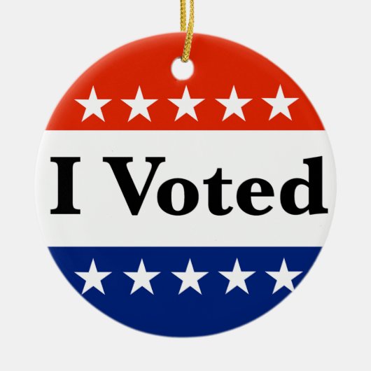 私は2026年の選挙に投票した セラミックオーナメント (正面)