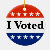 私は2026年の選挙に投票した セラミックオーナメント (裏面)