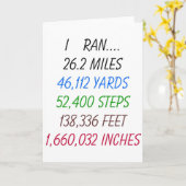 私は26.2マイルを走りました カード (黄色い花)