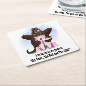 私は3つのリングや輪トーンを持っている:良い、悪い、醜い スクエアペーパーコースター (アングル)