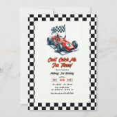 私は3つのレースカーの誕生日パーティーである私をキャッチできない 招待状 (正面)