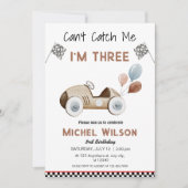 私は3つのレースカーの誕生日少年である 招待状 (正面)