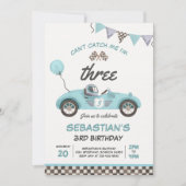 私は3つのレースカーの3番目の誕生日である私をキャッチできない 招待状 (正面)