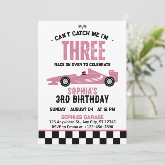私は3つのレースカーの3番目の誕生日である私をキャッチできない 招待状 (スタンド正面)